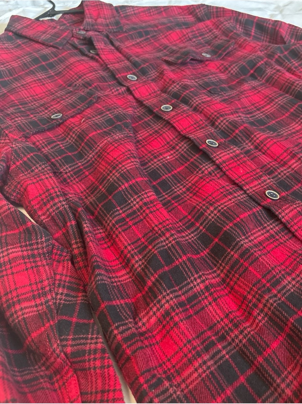 Jachs Red and Black Plaid Casual Button-Down Shirt